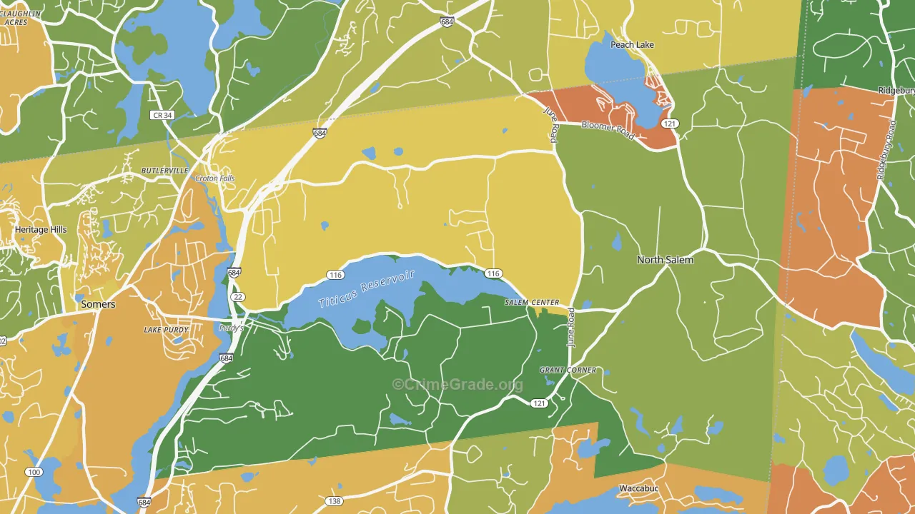 North Salem, NY Map of Robbery Rates