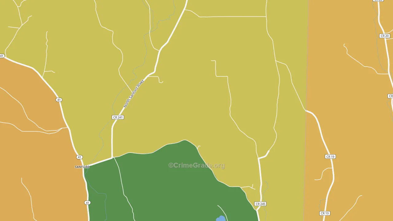 North Sanford, NY Map of Robbery Rates