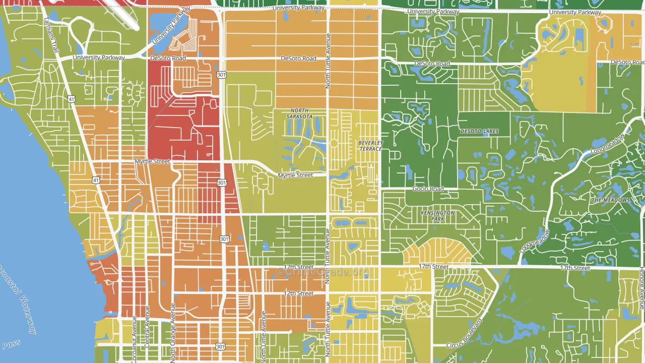 North Sarasota, FL Map of Robbery Rates