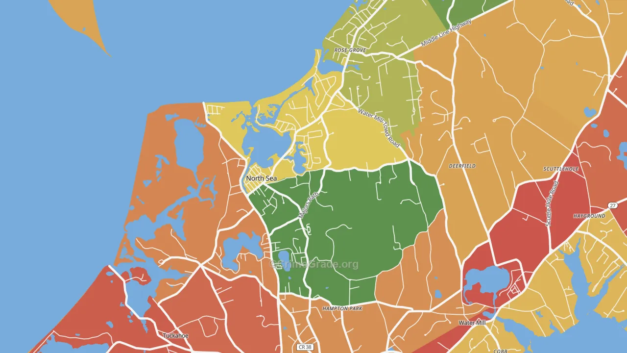 North Sea, NY Map of Robbery Rates