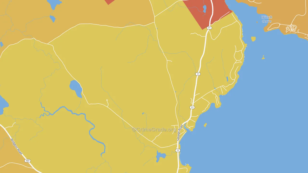 North Sebago, ME Map of Robbery Rates