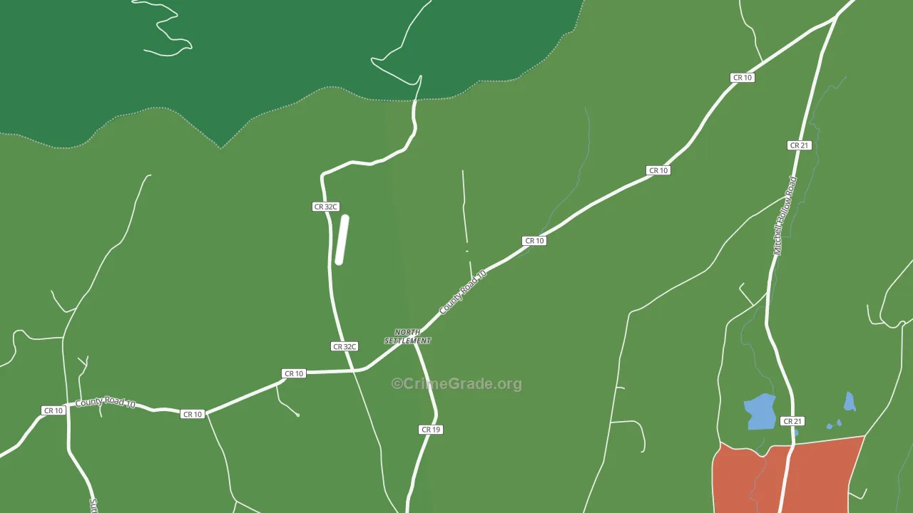 North Settlement, NY Map of Robbery Rates