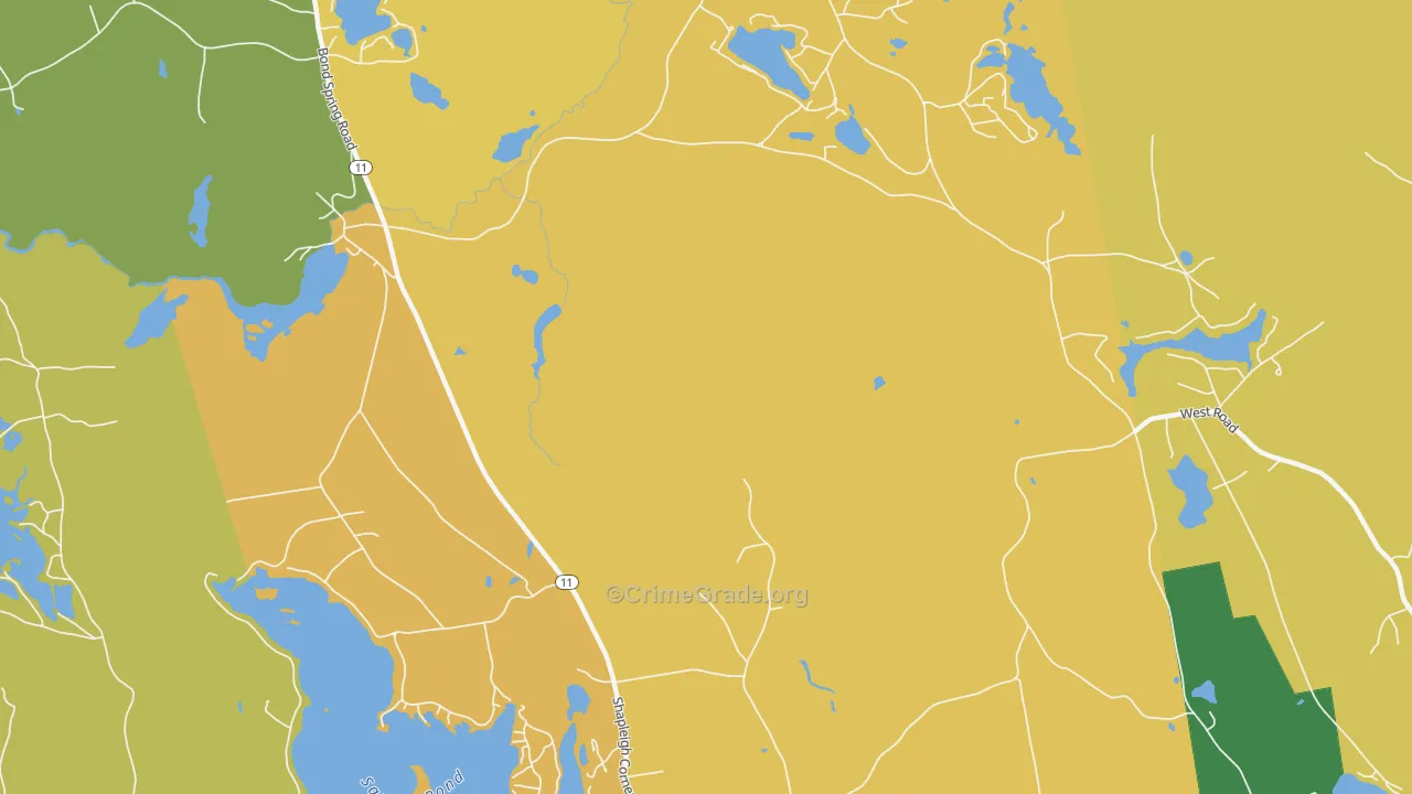 North Shapleigh, ME Map of Robbery Rates