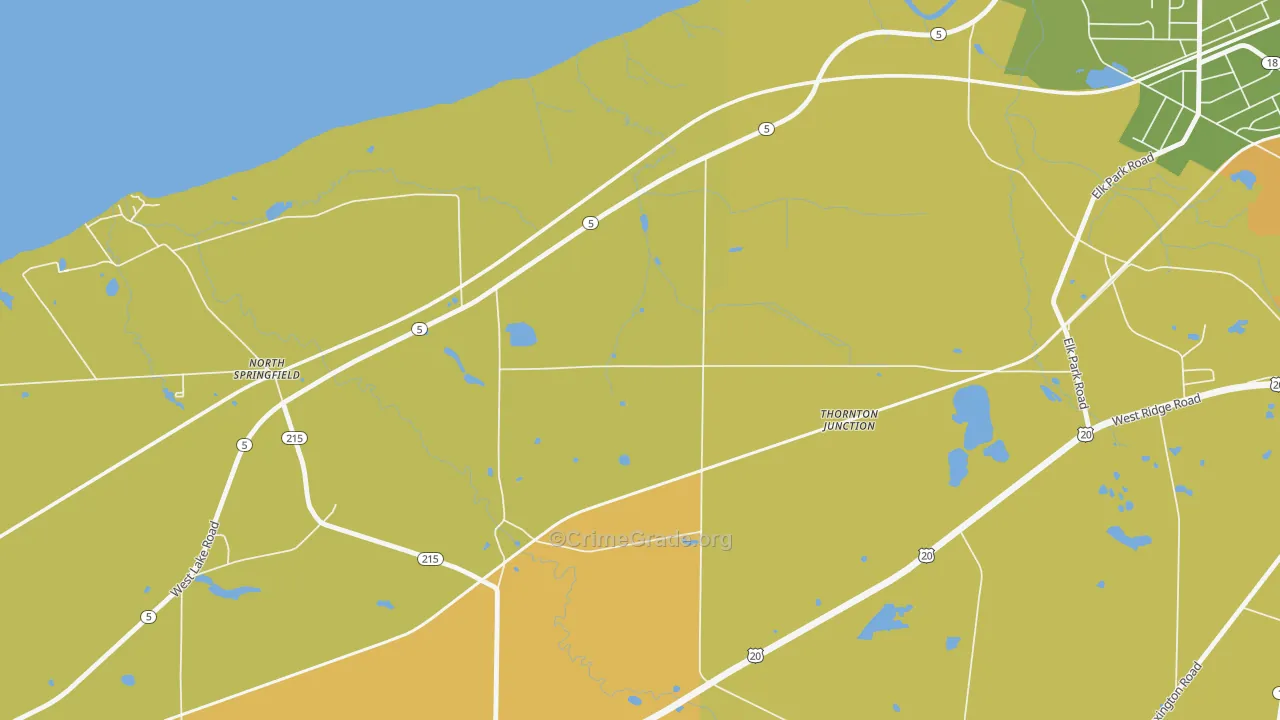 North Springfield, PA Map of Robbery Rates