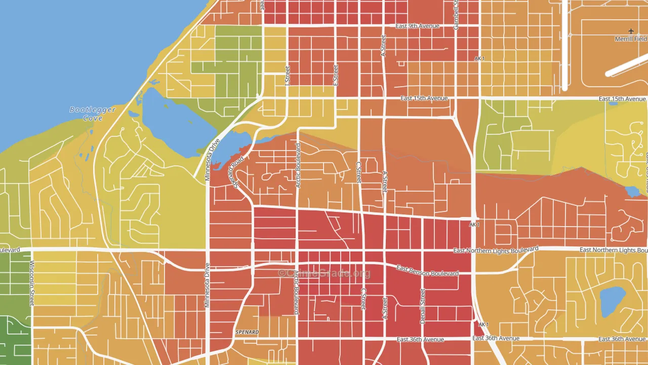 North Star, Anchorage, AK Map of Robbery Rates