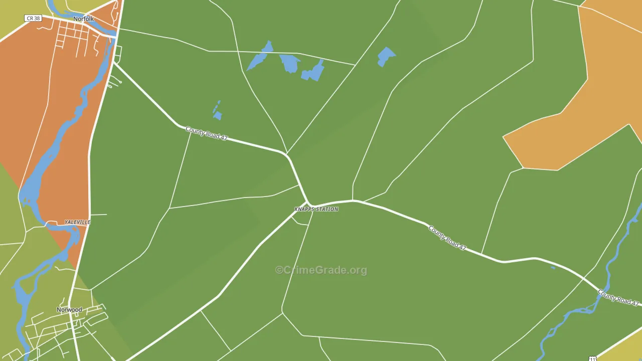 North Stockholm, NY Map of Robbery Rates