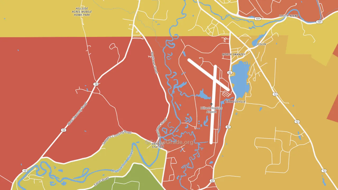 North Swanzey, NH Map of Robbery Rates