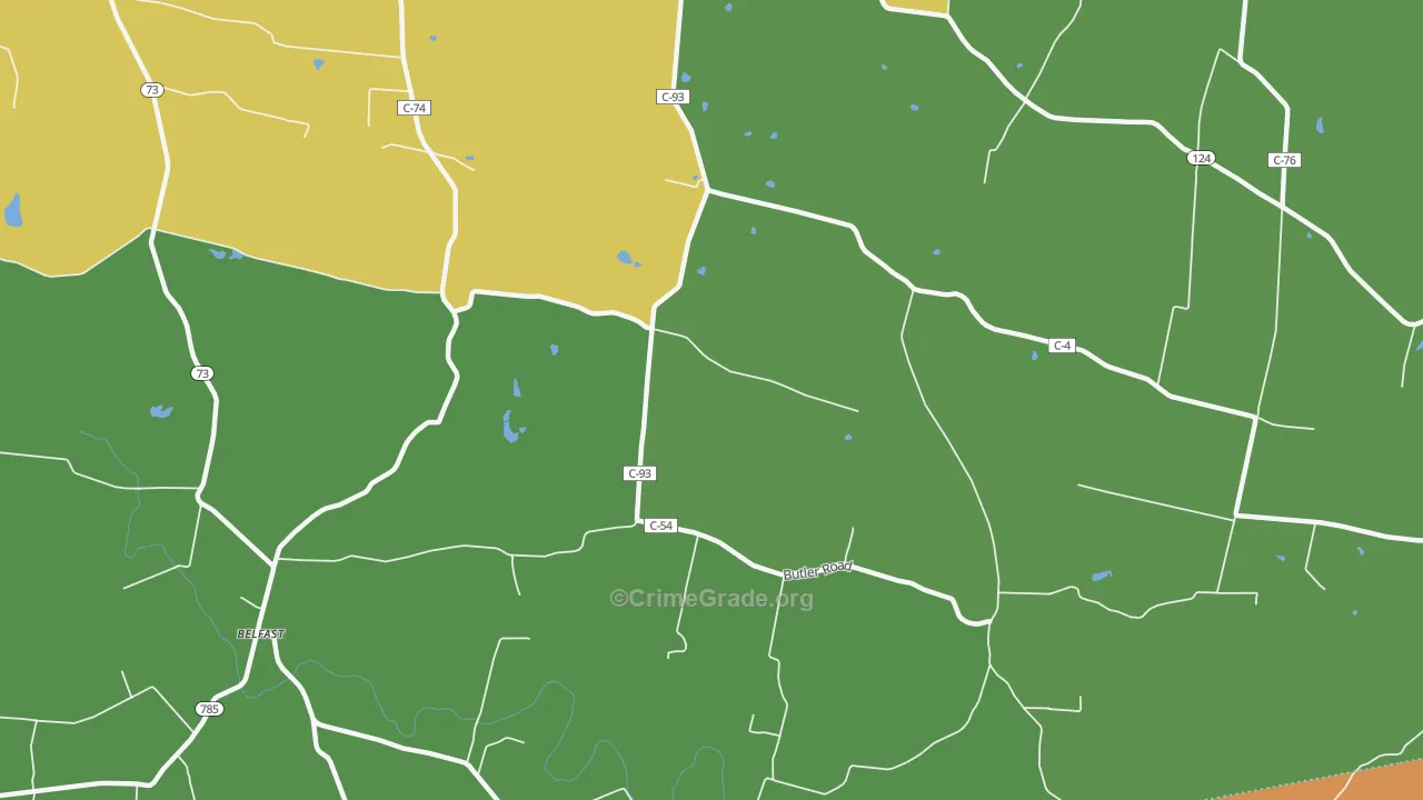 North Uniontown, OH Map of Robbery Rates