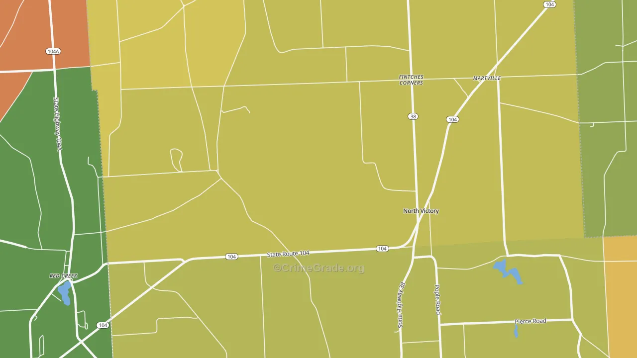 North Victory, NY Map of Robbery Rates