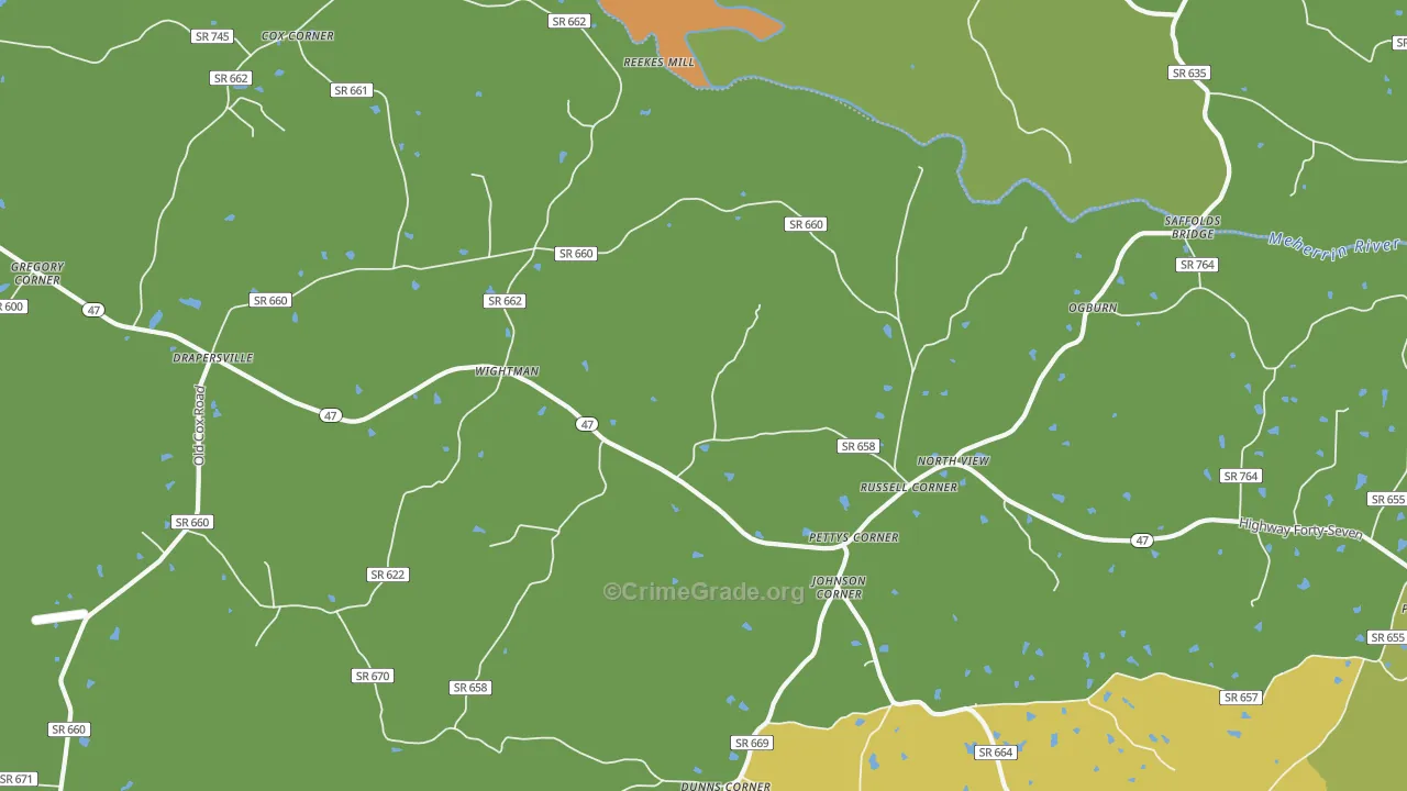North View, VA Map of Robbery Rates