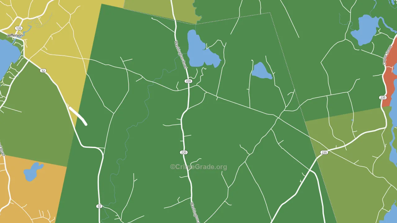 North Waldoboro, ME Map of Robbery Rates
