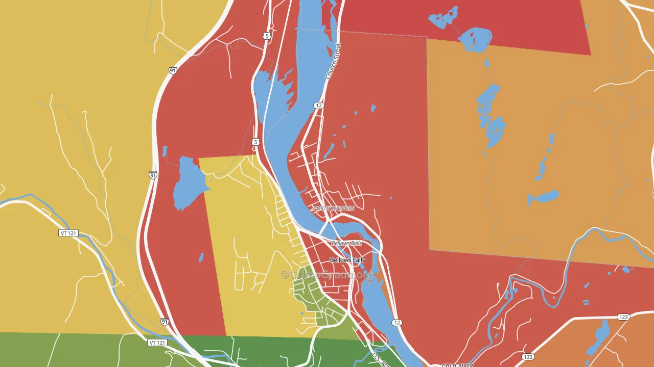 North Walpole, NH Map of Robbery Rates