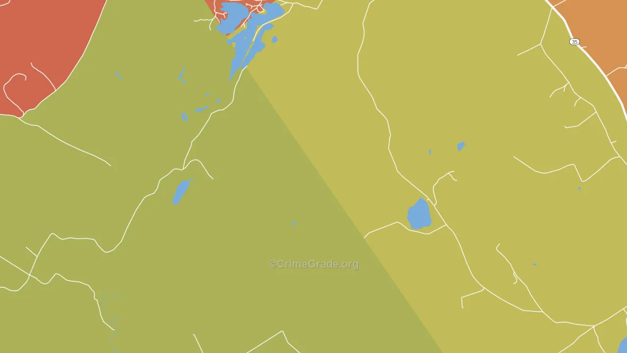 North Waterford, ME Map of Robbery Rates