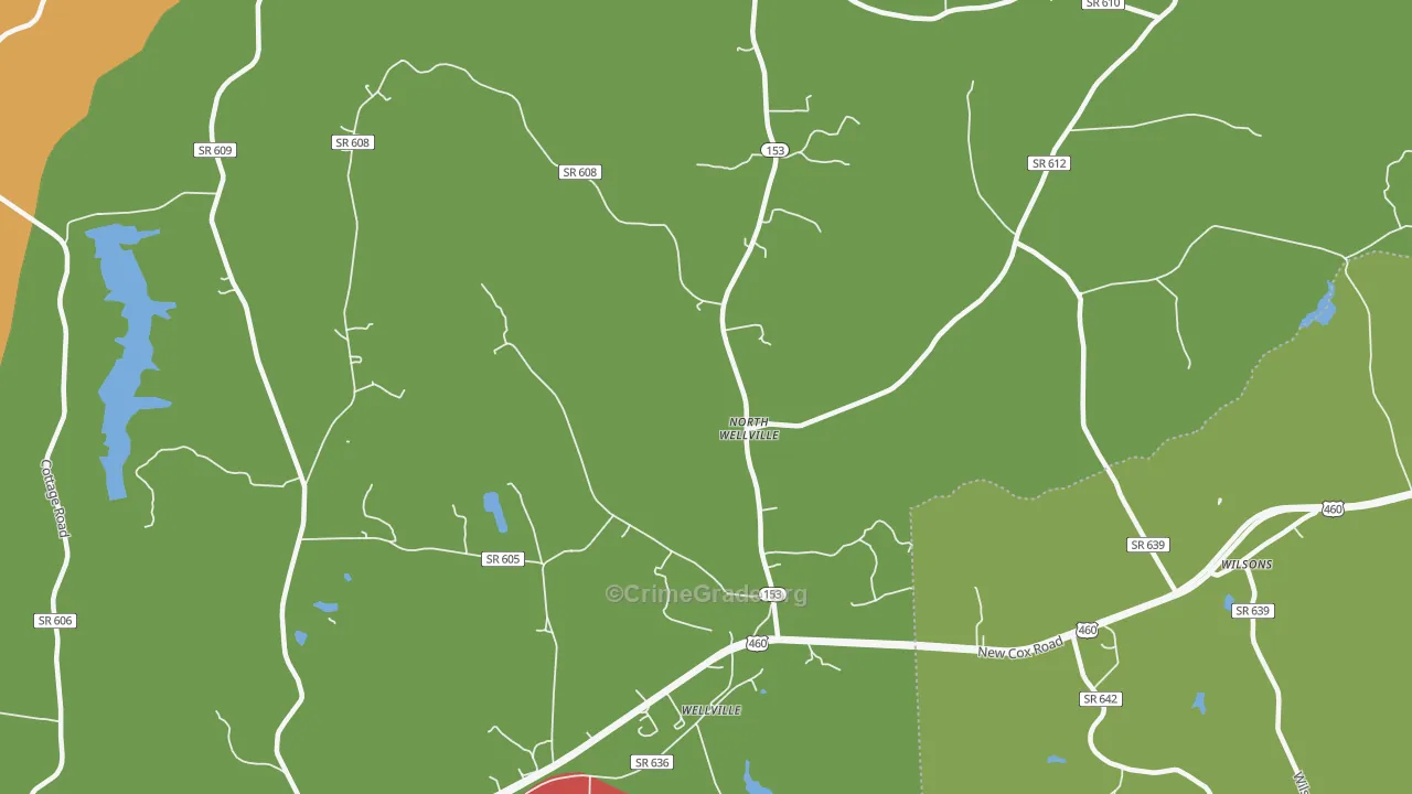 North Wellville, VA Map of Robbery Rates