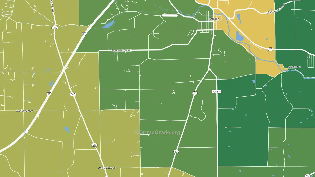 North Woodbury, OH Map of Robbery Rates