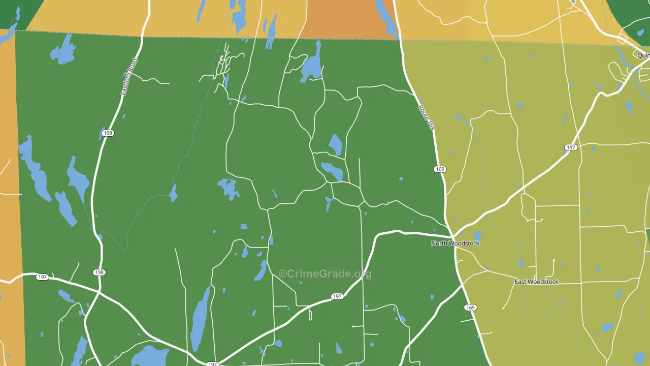 North Woodstock, CT Map of Robbery Rates