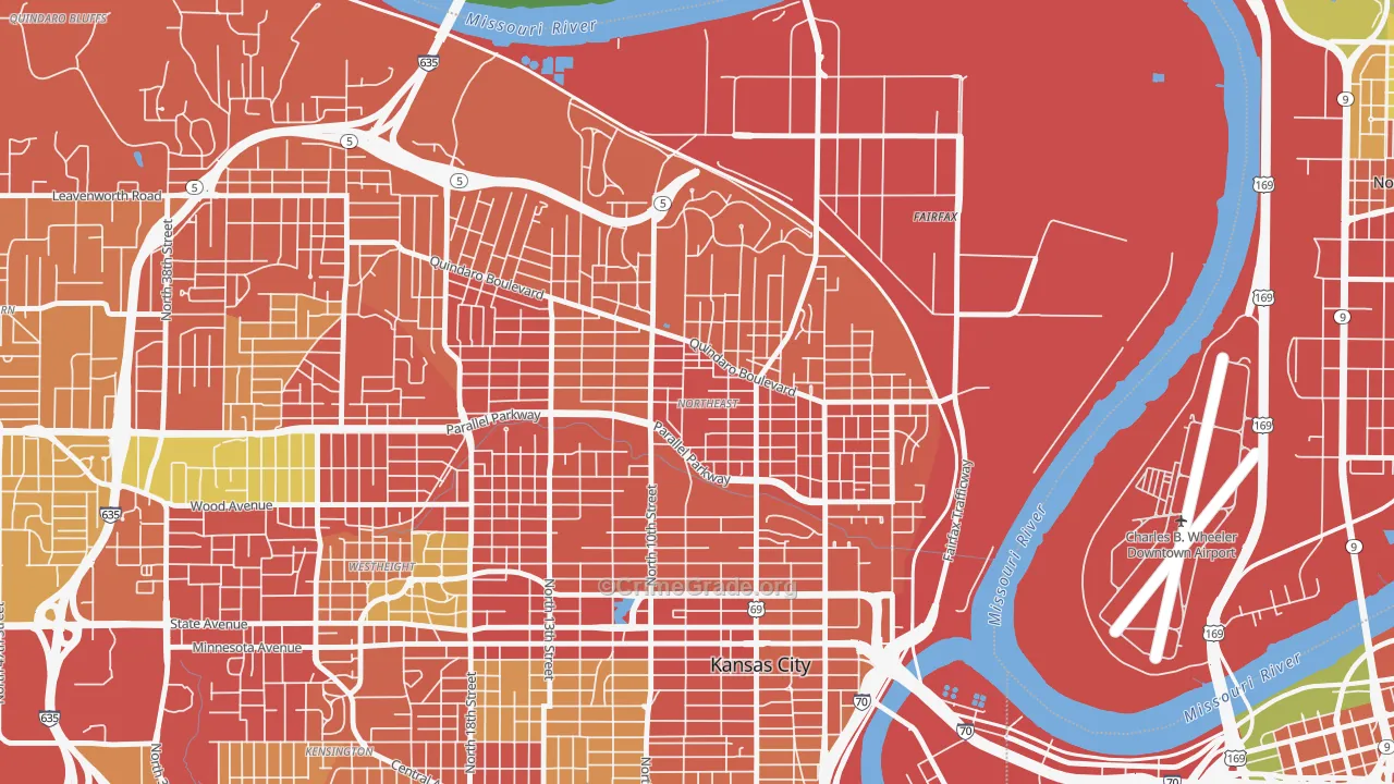 Northeast, Kansas City, KS Map of Robbery Rates