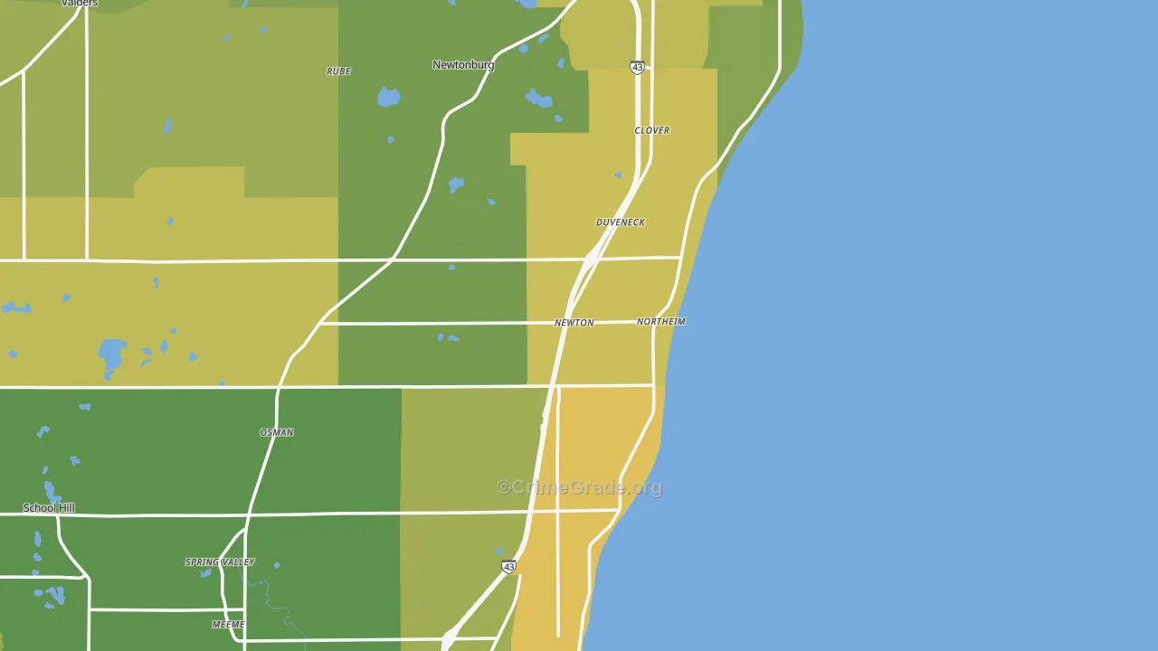 Northeim, WI Map of Robbery Rates