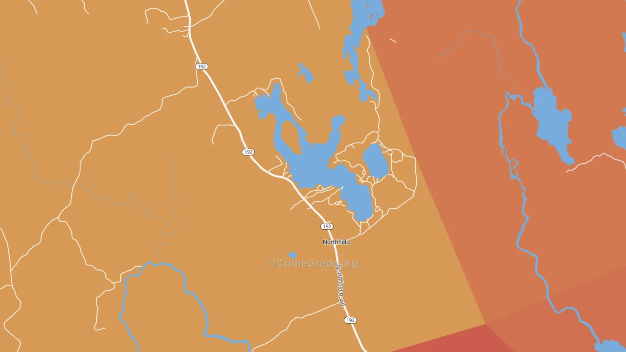 Northfield, ME Map of Robbery Rates