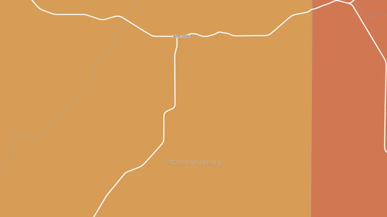 Northfield, TX Map of Robbery Rates
