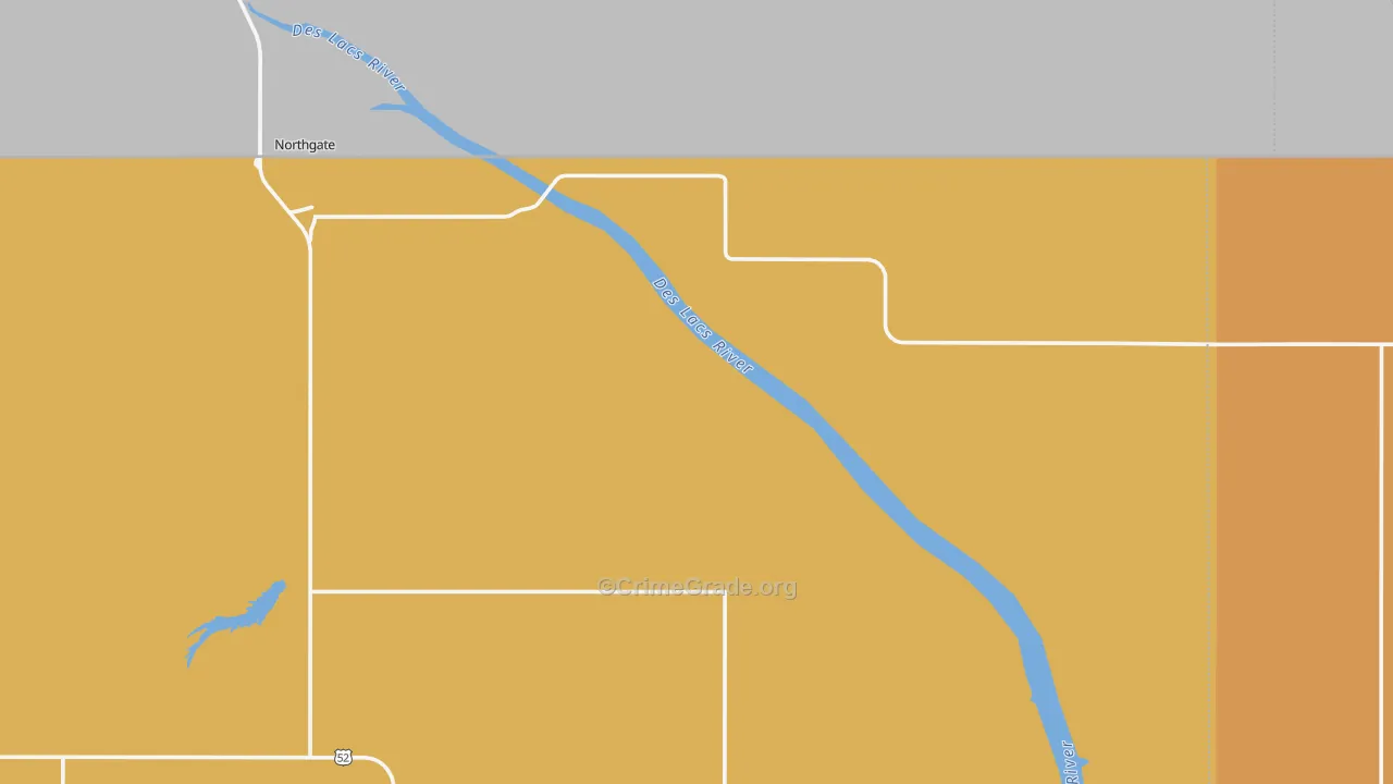 Northgate, ND Map of Robbery Rates
