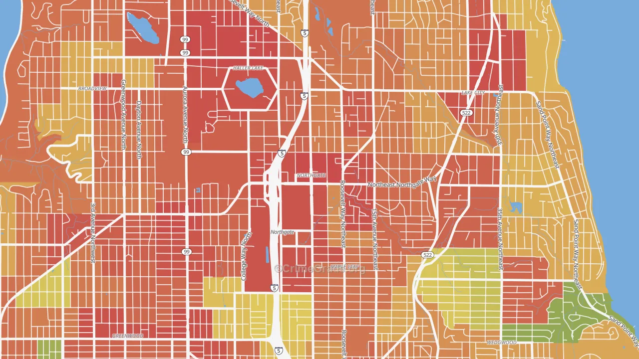 Northgate, Seattle, WA Map of Robbery Rates