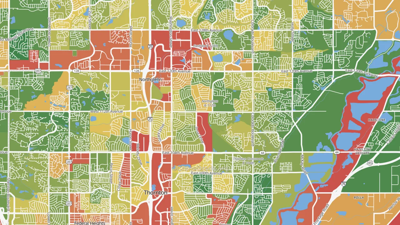 Northglenn, CO Map of Robbery Rates