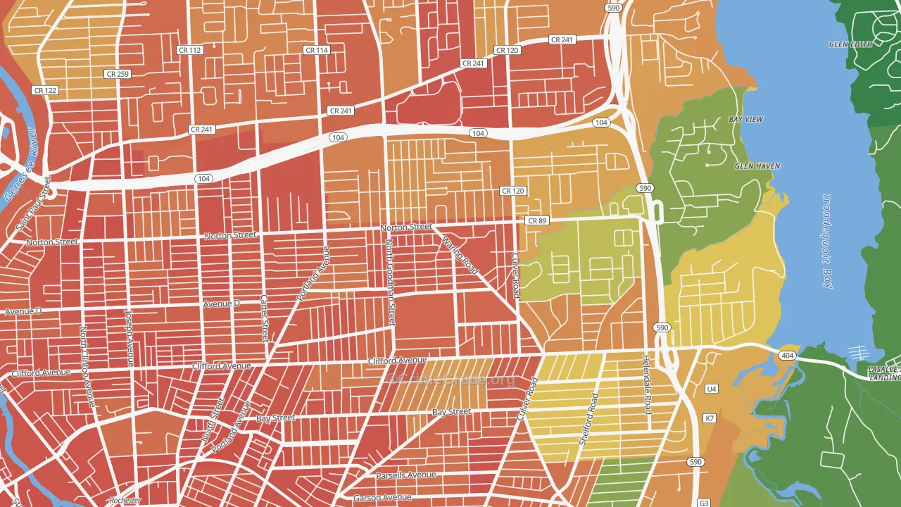 Northland Lyceum, Rochester, NY Map of Robbery Rates