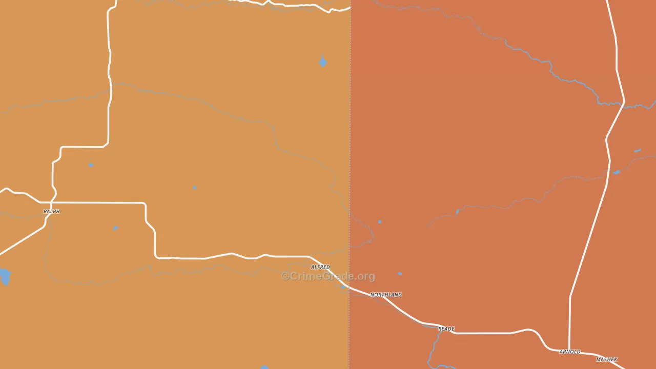 Northland, MI Map of Robbery Rates