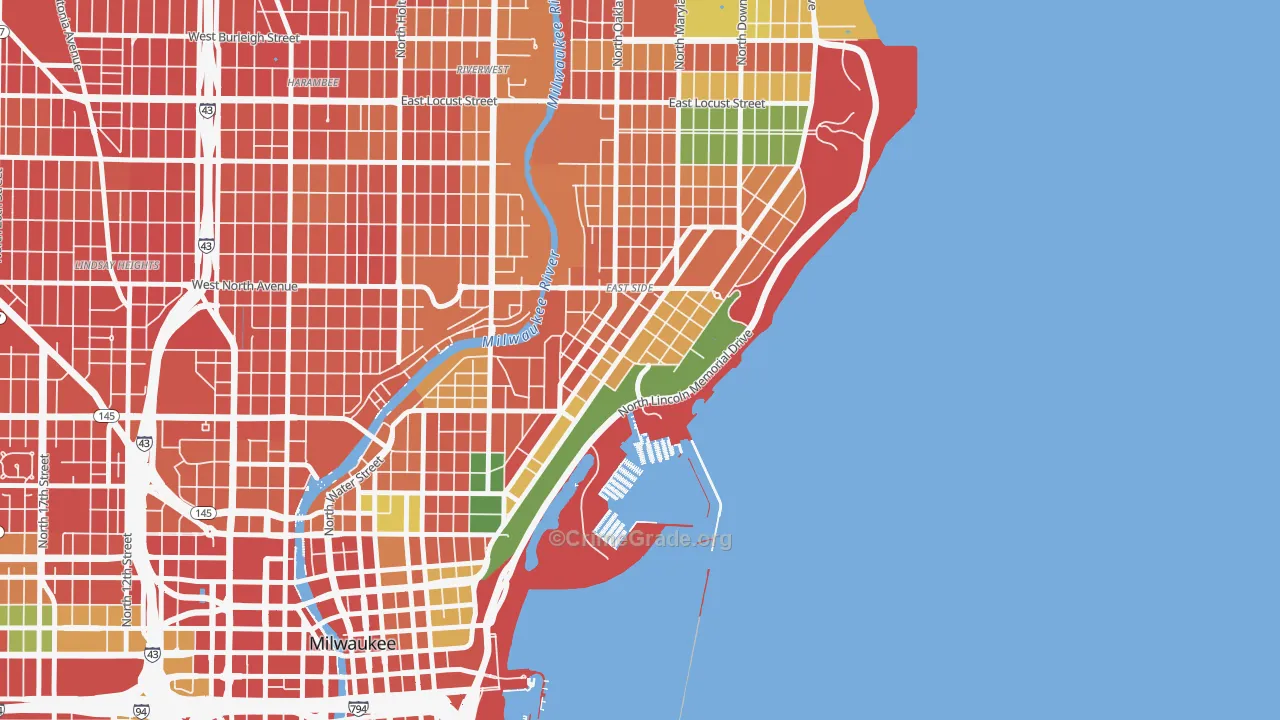 Northpoint, Milwaukee, WI Map of Robbery Rates