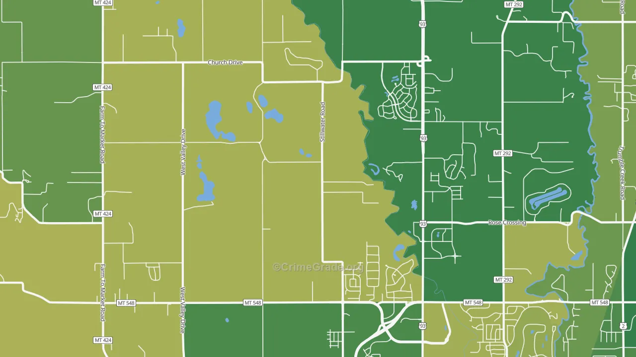 Northridge Heights, MT Map of Robbery Rates