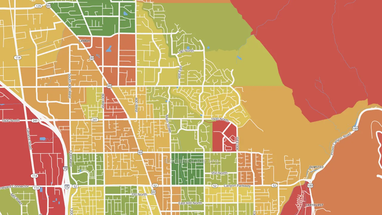 Northridge, Orem, UT Map of Robbery Rates