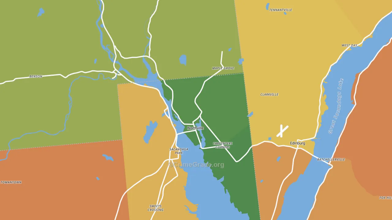 Northville, NY Map of Robbery Rates