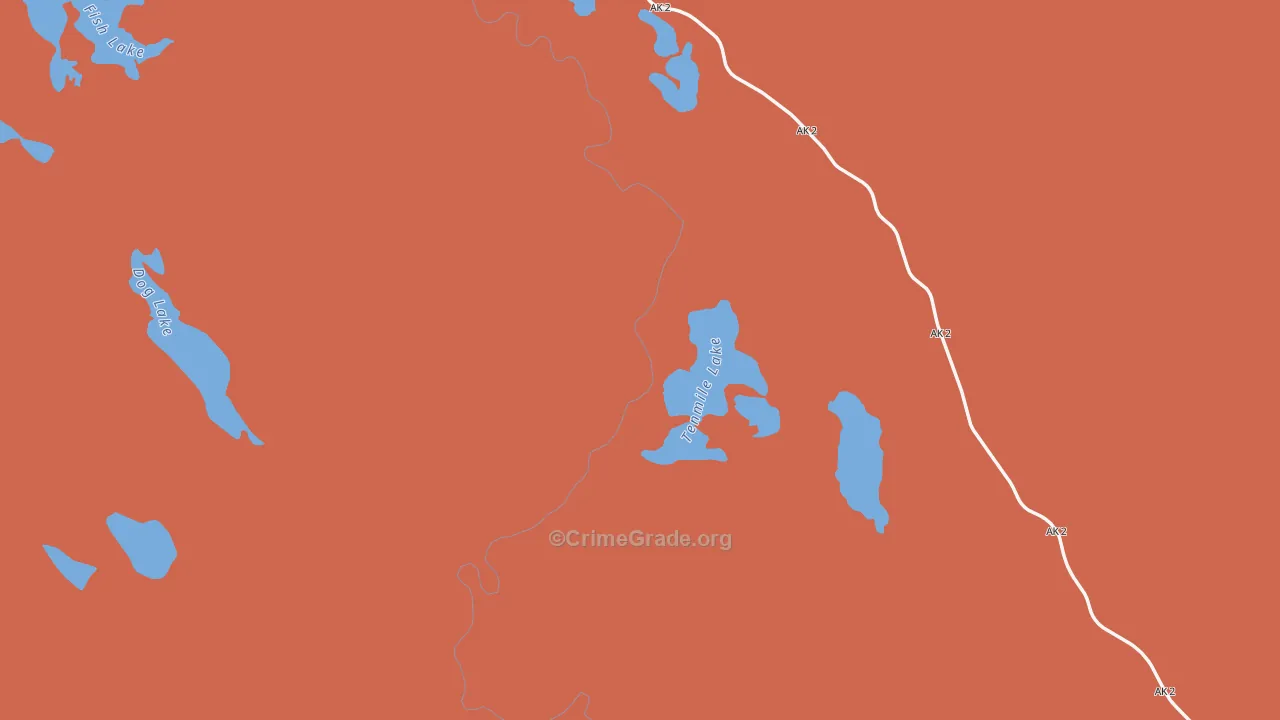 Northway, AK Map of Robbery Rates