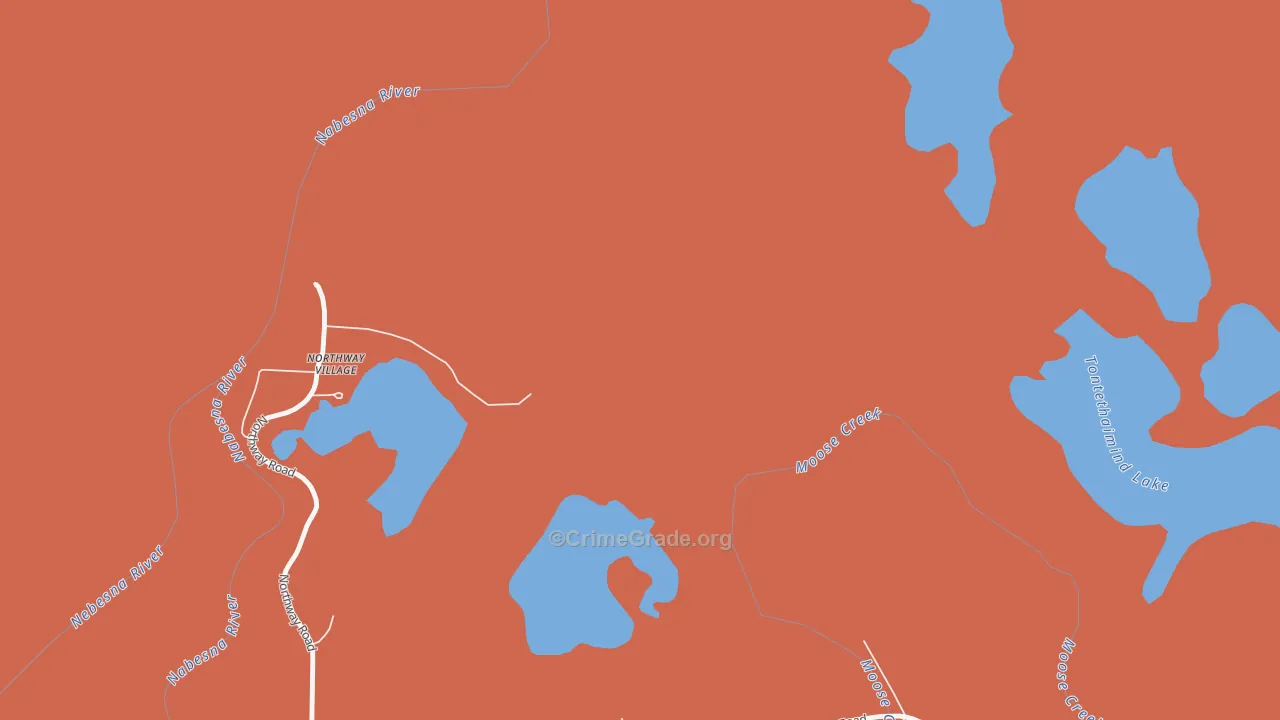 Northway Village, AK Map of Robbery Rates