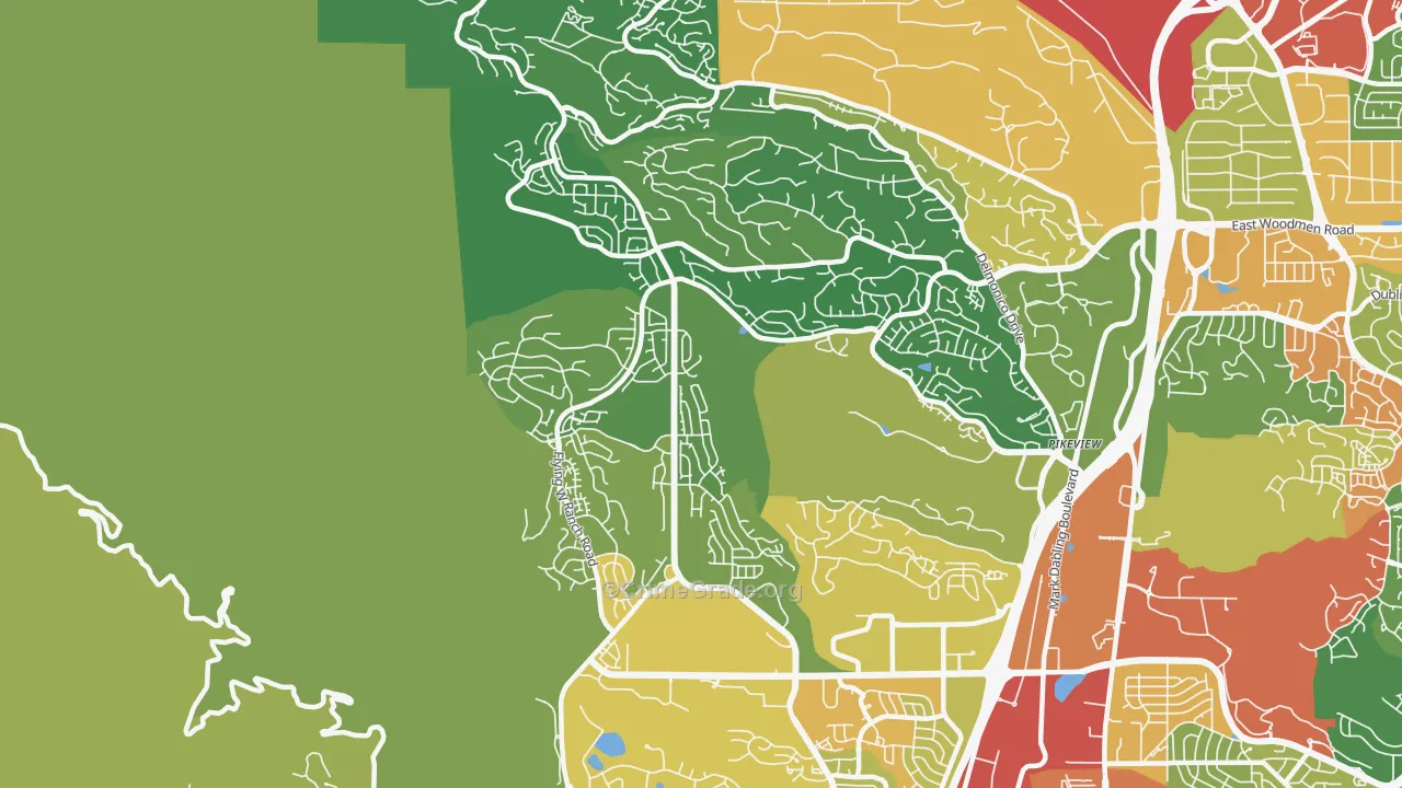 Northwest Colorado Springs, Colorado Springs, CO Map of Robbery Rates