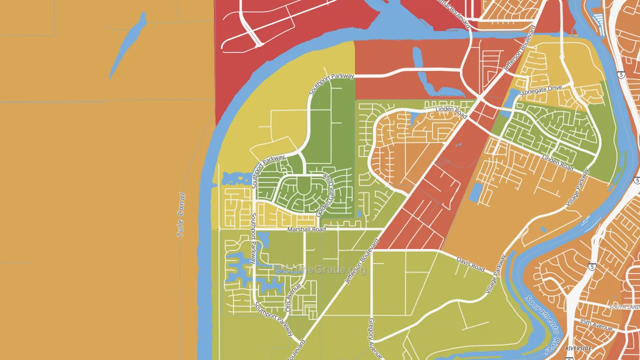 Northwest Village, West Sacramento, CA Map of Robbery Rates