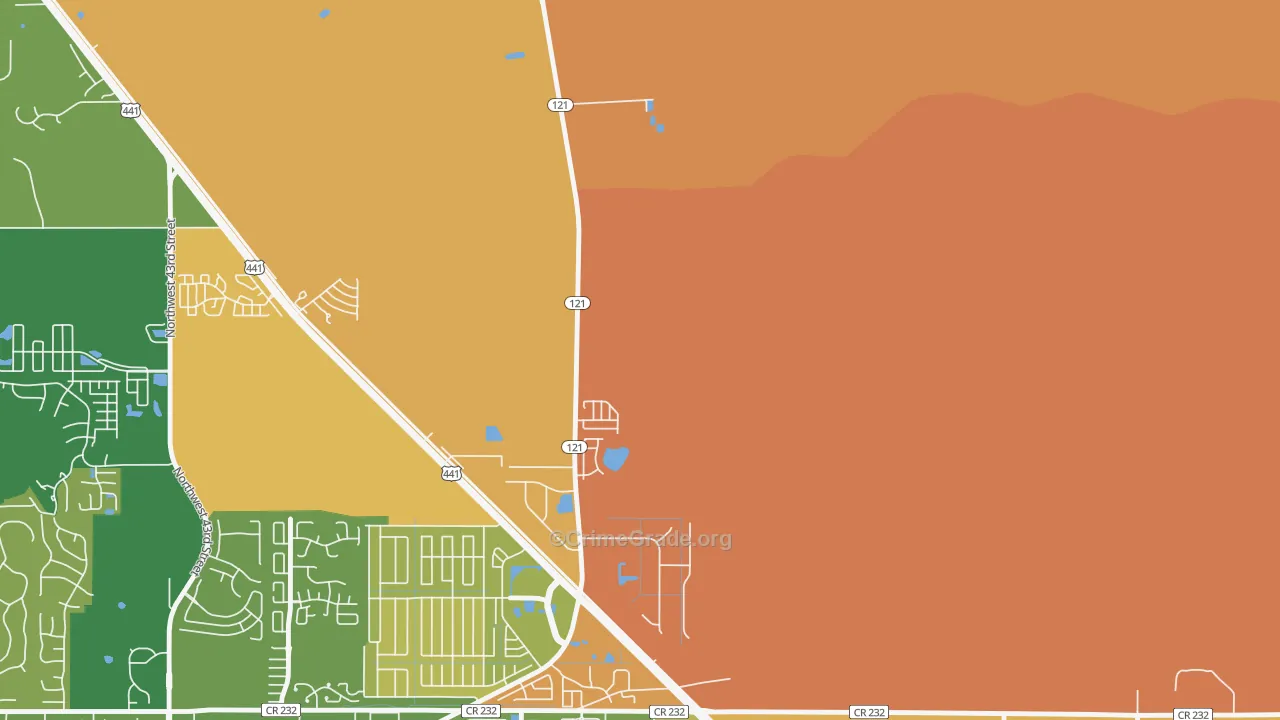 Northwood, FL Map of Robbery Rates