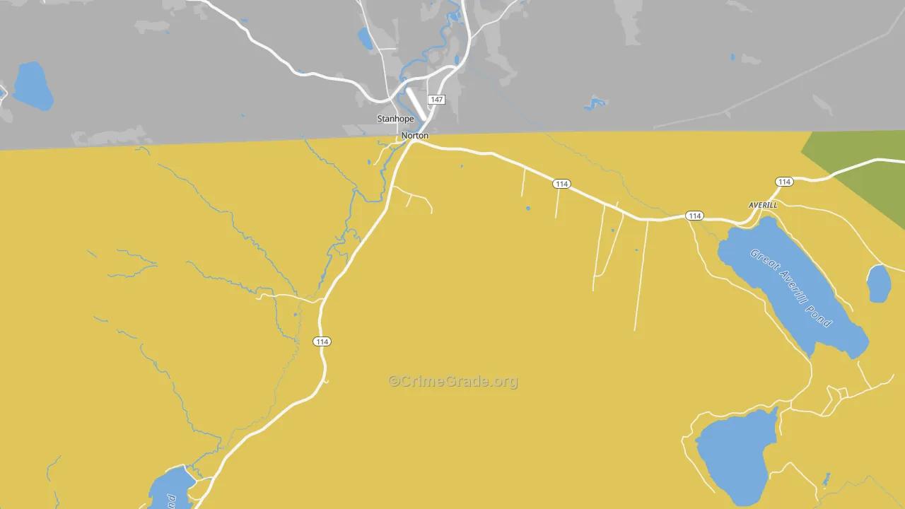 Norton, VT Map of Robbery Rates