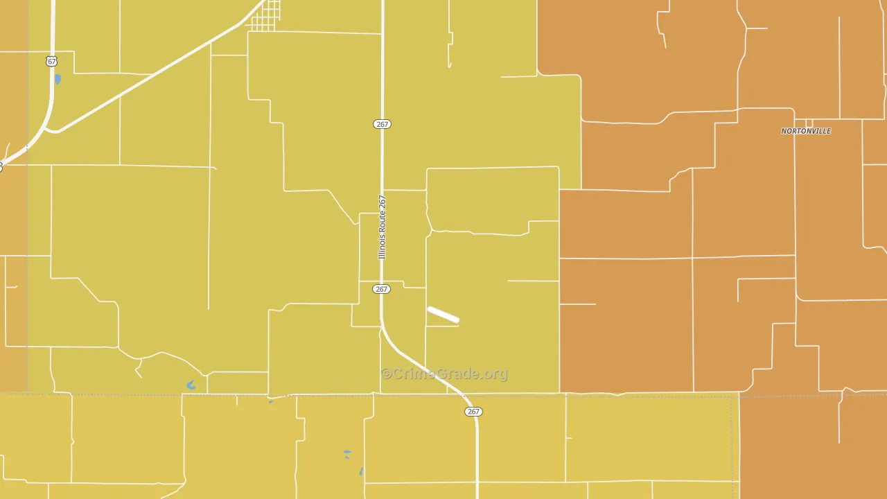 Nortonville, IL Map of Robbery Rates