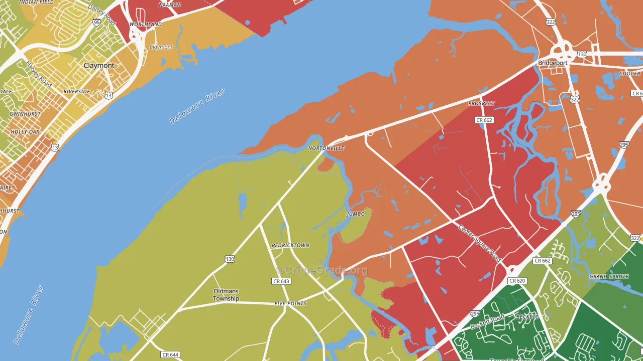 Nortonville, NJ Map of Robbery Rates