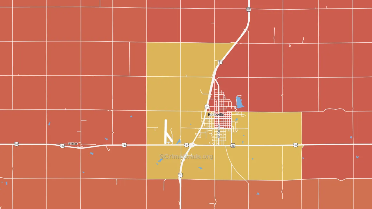 Norway, KS Map of Robbery Rates