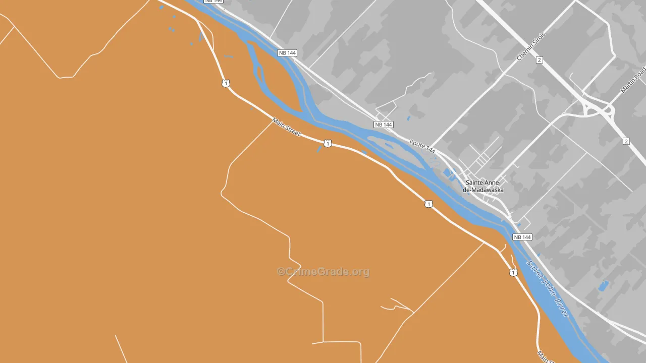 Notre Dame, ME Map of Robbery Rates