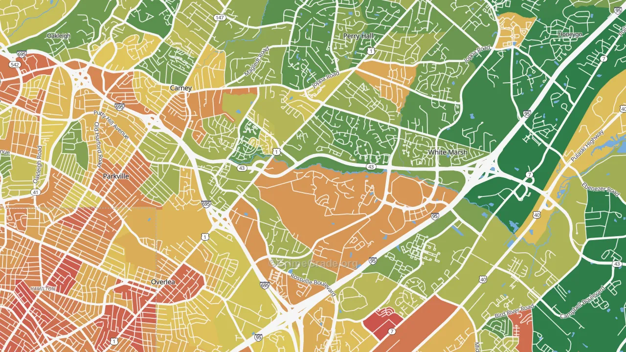 Nottingham, MD Map of Robbery Rates