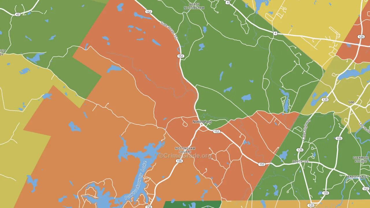Nottingham, NH Map of Robbery Rates