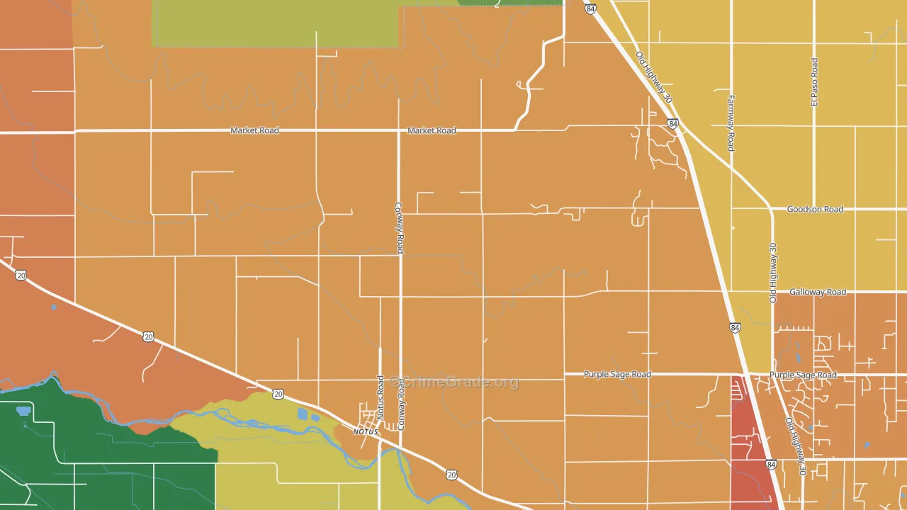 Notus, ID Map of Robbery Rates