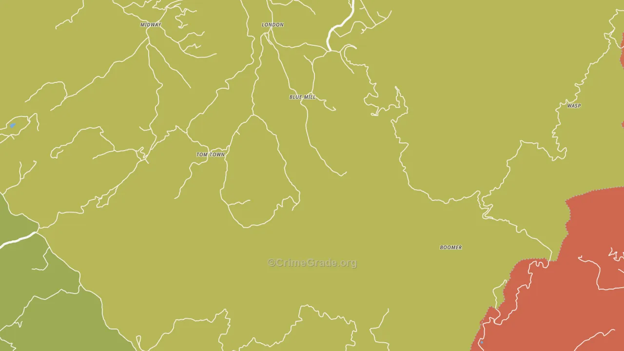 Nough, TN Map of Robbery Rates