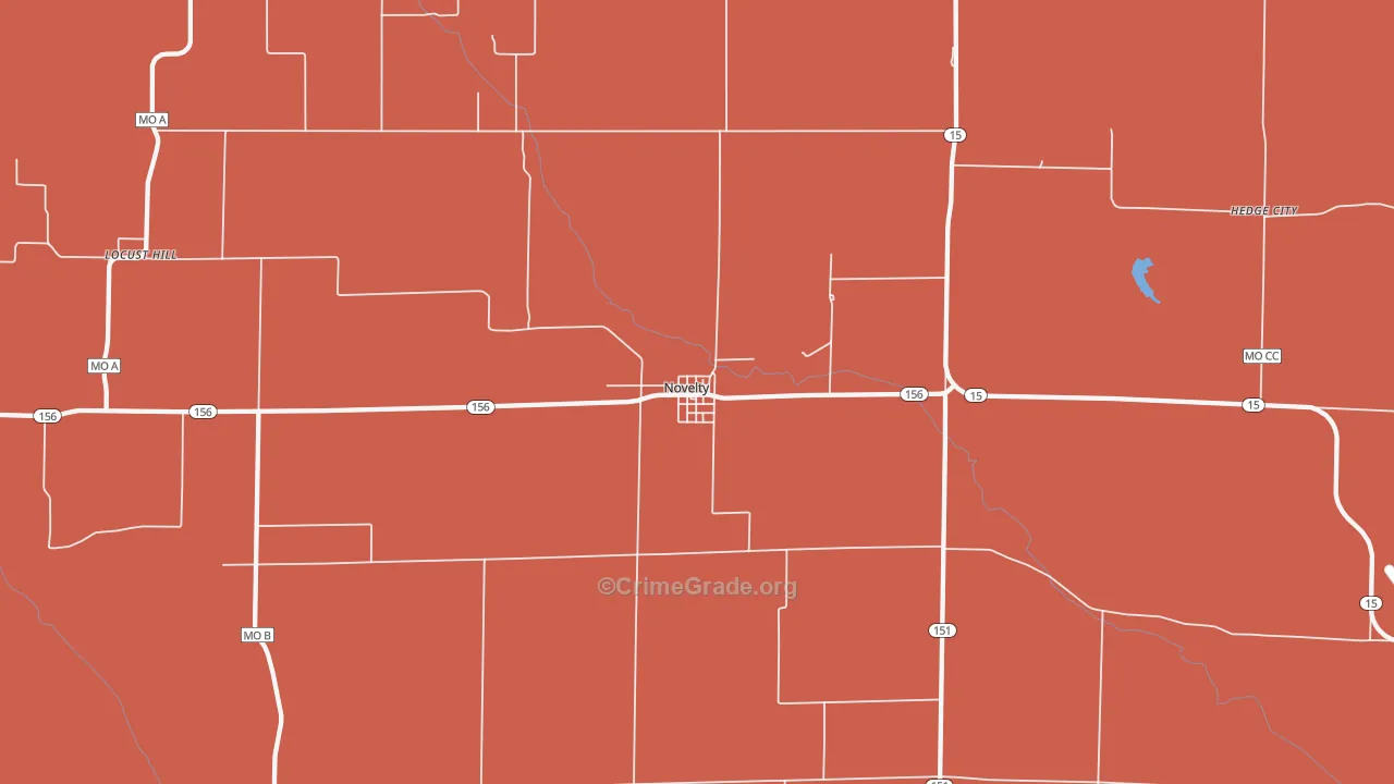Novelty, MO Map of Robbery Rates