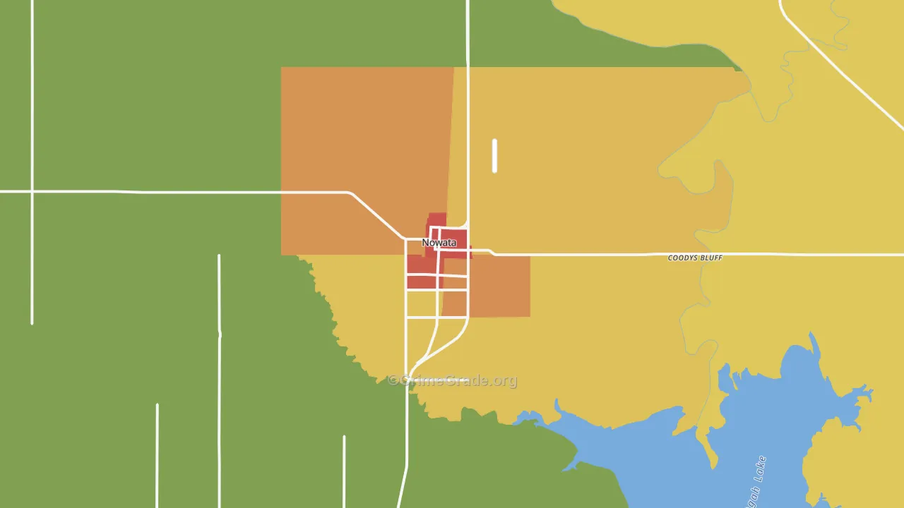 Nowata, OK Map of Robbery Rates