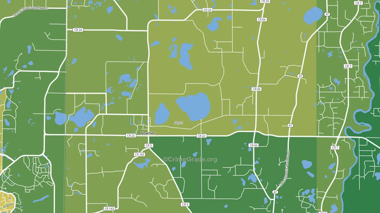 Nowthen, MN Map of Robbery Rates